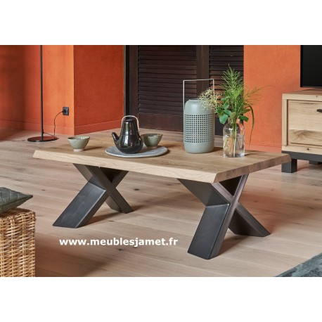 Table basse rectangulaire pied métal