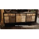 Buffet enfilade 3 portes 2 tiroirs Patchwork de bois