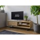 Meuble TV contemporain chêne et métal