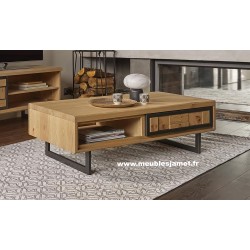 Table basse Style Contemporain chêne et métal