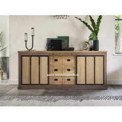 Buffet bas Style Industriel 3 portes coulissantes Réf. A EU33 B