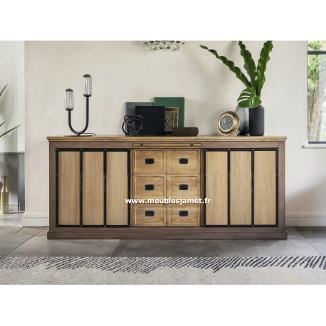 Buffet bas Style Industriel 3 portes coulissantes Réf. A EU33 B