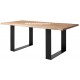 Table rectangulaire chêne massif + métal Réf. C P2 DR