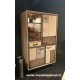 Meuble vitrine Style Industriel Patchwork de chêne