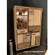 Meuble vitrine Style Industriel Patchwork de chêne