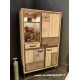 Meuble vitrine Style Industriel Patchwork de chêne