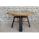 Table ronde Style Atelier en chêne