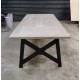 Table Style Industriel en chêne massif avec 2 allonges