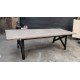 Table Style Industriel en chêne massif avec 2 allonges