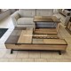 Table basse relevable dessus Patchwork de chêne