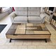 Table basse relevable dessus Patchwork de chêne