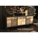 Buffet enfilade 3 portes 2 tiroirs Patchwork de bois