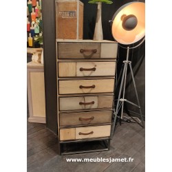 Chiffonnier Style PATCHWORK de chêne Réf. A2947 PC