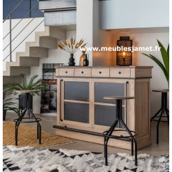 Meuble bar bois et métal Réf. A 5212