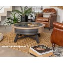Table basse ronde style Industriel Réf. A5277 A
