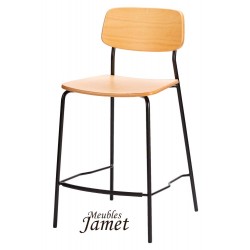 Tabouret de bar bois et métal Réf. ECOLIER