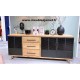 Meuble bas Style Contemporain bois et métal Réf. GAL40 C