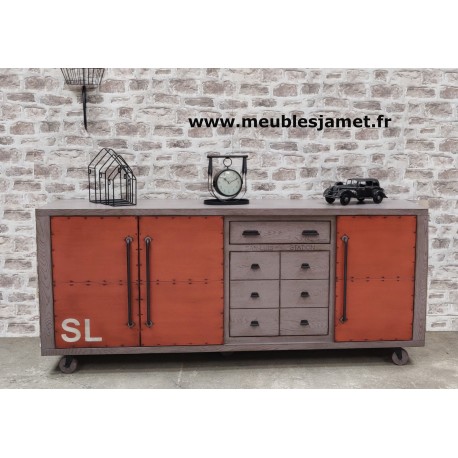 Buffet enfilade style Industriel Bois et Métal