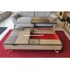 Table basse 2 plateaux relevable à roulettes