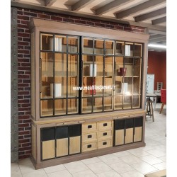 Bibliothèque style Industriel bois et métal