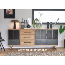 Meuble bas Style Contemporain bois et métal Réf. GAL40 C