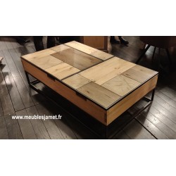Table basse relevable dessus PATCHWORK