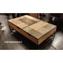 Table basse relevable dessus PATCHWORK