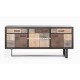 Buffet enfilade 3 portes 2 tiroirs Patchwork de bois