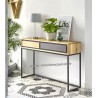 Console 2 tiroirs bois et métal Réf. BKS79 C
