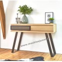 Console 2 tiroirs chêne et métal Réf. FUS79 C