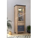 Meuble Colonne haute vitrée chêne et métal Réf. MAD12V C