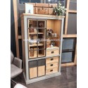 Vitrine Style Industriel Bois et métal Réf. A EU24 GRIS