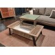 Table basse plateau relevable bois et métal Réf. A 5670 A