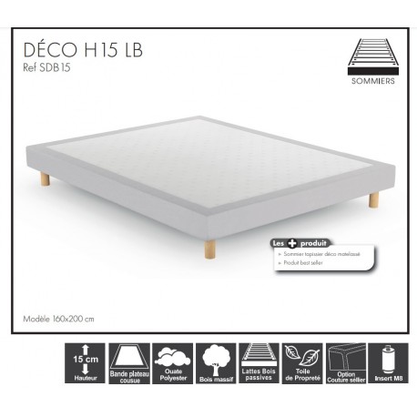 Sommier Déco à lattes Hauteur 15 cm SOMOUEST