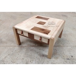 Table basse dessus PATCHXORK Frêne et Noyer Réf. NATHALIE