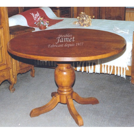 Table ronde pied central en chêne Réf. T813