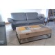 Table basse Deux Plateaux relevables Chêne et Métal Réf. COUTERNON