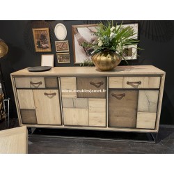 Buffet enfilade 3 portes 2 tiroirs style PATCHWORK Réf. A2944P