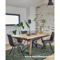 Table de repas Chêne et Métal sur mesure Réf.TAL7P20