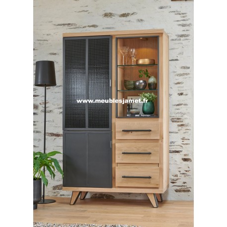 Armoirette Style Industriel Chêne et Métal Réf.GAL60C