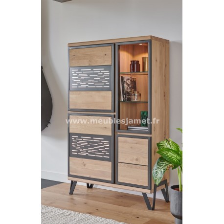 Armoirette Style Industriel Chêne et Métal Réf.EDG60C