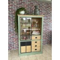 Meuble Vitrine Style Industriel Chêne et métal Réf.EU24 Olive