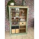 Meuble Vitrine Style Industriel Chêne et métal Réf.EU24 Olive