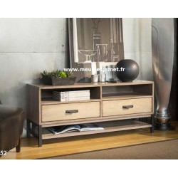 Meuble TV Style Industriel Chêne et Métal Réf. A 4159 A