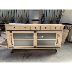 Buffet Enfilade Style Industriel 2 portes coulissantes Réf. GENE