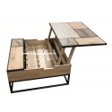 Table basse Carrée PATCHWORK 1 plateau relevable Réf. A2993P