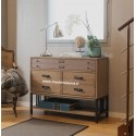 Meuble d'Entrée Style Atelier Chêne et Métal Réf. A4109