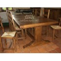 Table en bois pied poutre
